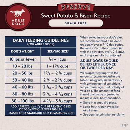 Limited Ingredient Grain-Free Dog Food – Sweet Potato & Bison, 12 lb
