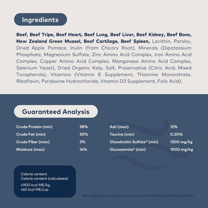 Peak Premium Air-Dried Beef Dog Food – High Protein + Superfoods (16 oz)