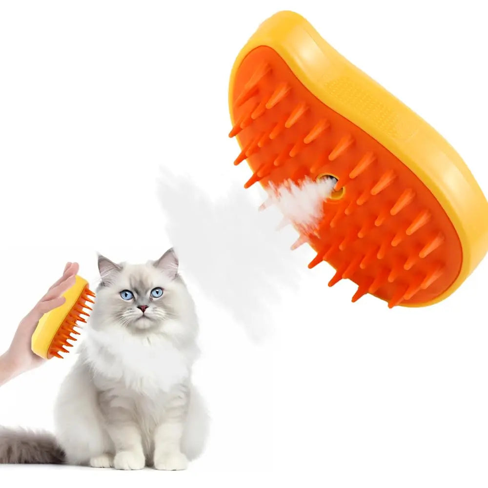 Steamy Pet Grooming Comb – Electric 3-in-1 Brush for Cats & Dogs