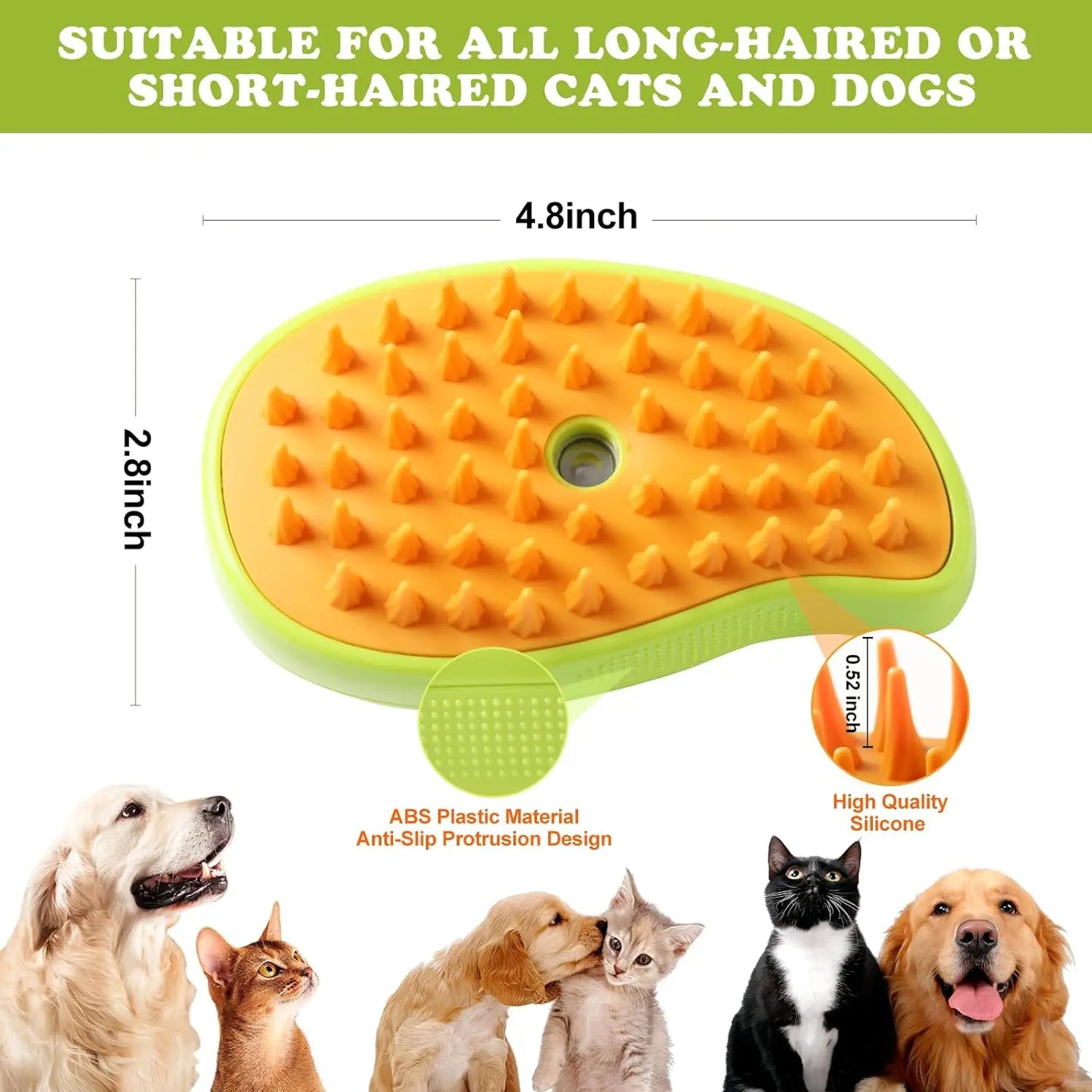 Steamy Pet Grooming Comb – Electric 3-in-1 Brush for Cats & Dogs