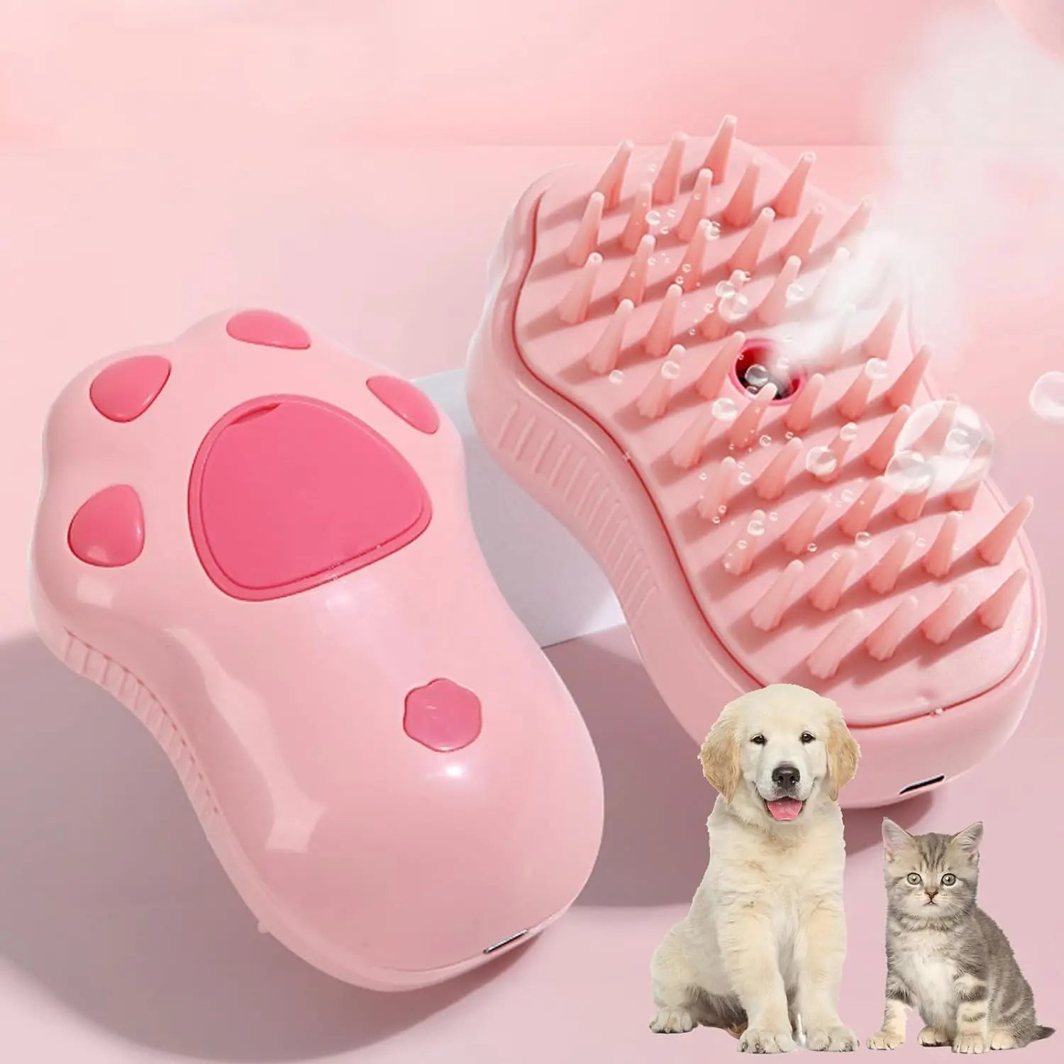 Steamy Pet Grooming Comb – Electric 3-in-1 Brush for Cats & Dogs