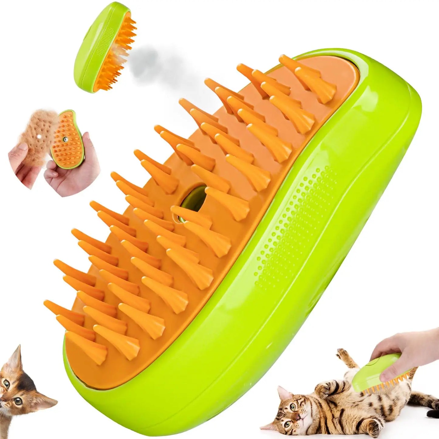 Steamy Pet Grooming Comb – Electric 3-in-1 Brush for Cats & Dogs