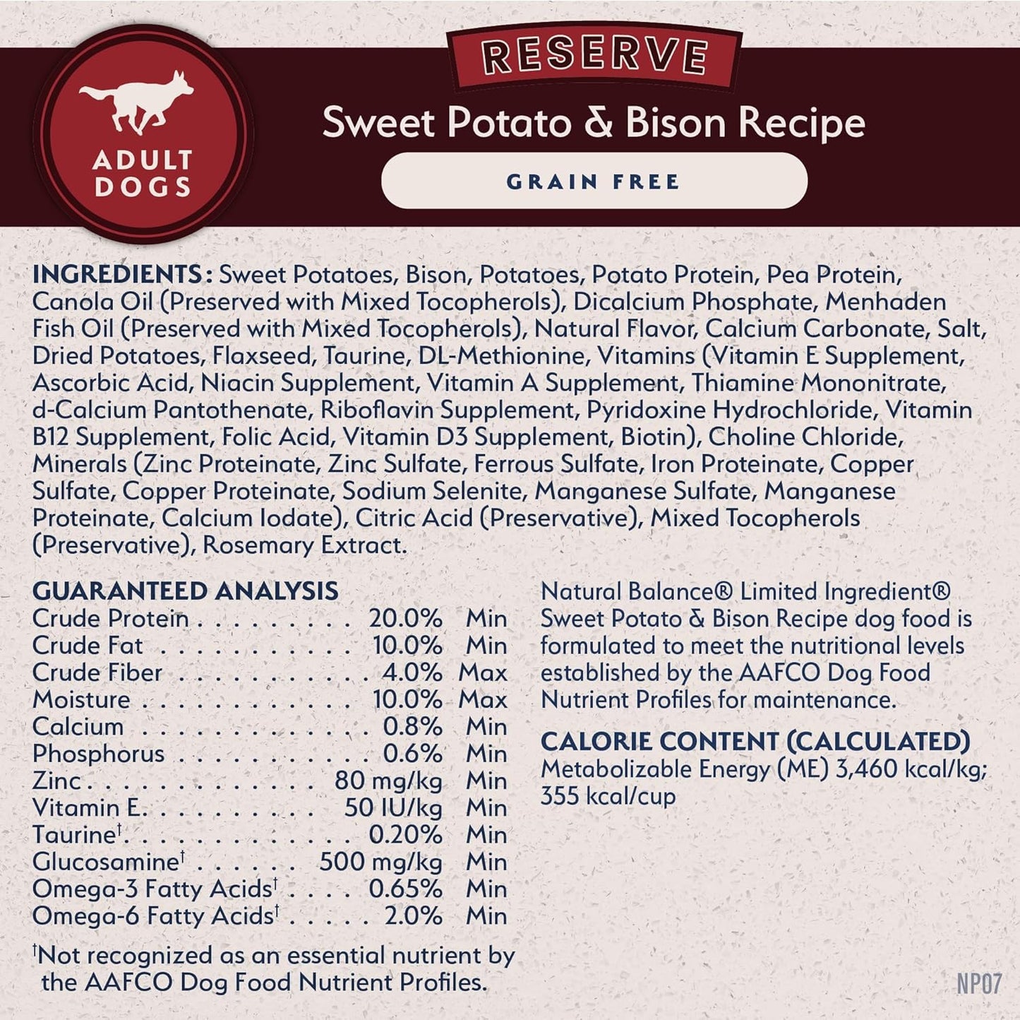 Limited Ingredient Grain-Free Dog Food – Sweet Potato & Bison, 12 lb